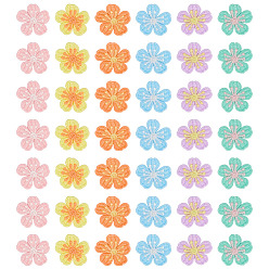 (52) Непрозрачная лаванда 60 шт. 6 цвета поликоттон украшения аксессуары, цветок, разноцветные, 42x40x2 мм, 10 шт / цвет