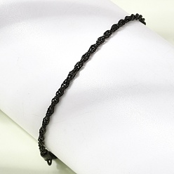 Черный 304 женские браслеты-цепочки из нержавеющей стали, чёрные, 6.69 дюйм (17 см)