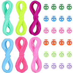 (52) Непрозрачная лаванда Полая труба ПВХ трубчатый синтетический каучуковый шнур, с пластиковыми шнуровыми замками, разноцветные, 5000x1.5 мм, внутренний диаметр: 1.4 мм, 6 цветов, 1 рулон / цвет, 6 рулонов