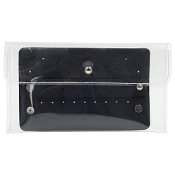 Medium Blue PVC & Leather Jewelry Storage Bag, Square, Medium Blue, 16.5x9.5cm