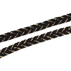Black Braided Cloth Threads Cords for Bracelet Making, Black, 6mm, about 50yards/roll(150 feet/roll)