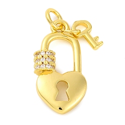Настоящее золото 18K Стойка металлическая латунная микропрофилированная кубическая циркония подвески, без кадмия и без свинца, замок в форме сердца, реальный 18 k позолоченный, 20x10.5x4мм переходное кольцо: 5x1мм, внутренний диаметр: 3.5 мм, ключ:7.5x4.5мм