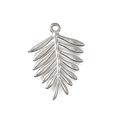 Нержавеющая Сталь Цвет 304 подвески из нержавеющей стали, очарование листа, анти-тускнение, цвет нержавеющей стали, 22x16x0.5 мм, отверстие : 1.4 мм