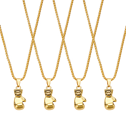 Античное Золото 4 шт. ожерелья с подвесками в виде боксерских перчаток из сплава, с железными цепями, античное золото , 23.62 дюйм (60 см)