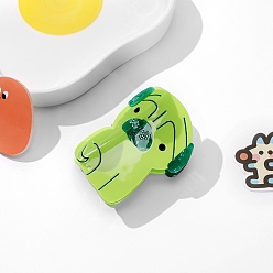 Зеленый Заколки для волос в форме когтей из ацетата целлюлозы, аксессуары для волос для женщин и девочек, собака, зелёные, 70x50x50 мм