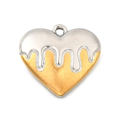 Сердце 304 подвески из нержавеющей стали, золотые и нержавеющая сталь цвет, сердце, 18.5x20x3 мм, отверстие : 1.8 мм