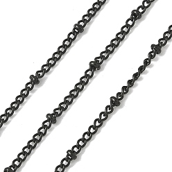 Черный Ионное покрытие (ip) 304 витые цепи из нержавеющей стали, бордюрные цепи, пайки, спутниковые сети, с катушкой, шариков Rondelle, чёрные, 3x2x0.6 мм, около 32.81 футов (10 м) / рулон