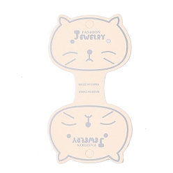 Бланшированный Миндаль Складные бумажные карточки для демонстрации украшений в форме кошки для ожерелий, Браслеты, связи волос, бланшированный миндаль, 10.9x6x0.04 см, отверстия: 0.6 cm