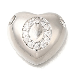 Letter O Стойка металлическая латунная микропрофилированная кубическая циркония подвески, без кадмия и без свинца, сердце с подвесками в виде буквы az, платина, Письмо O, 14.5x16x6 мм, отверстие : 3 мм