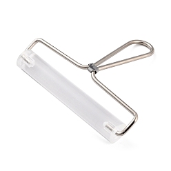 Прозрачный Скалка из акриловой глины с антипригарным покрытием, с железной ручкой, ручной инструмент для художественной глиняной скульптуры, прозрачные, 14.2x16.5x2.45 см