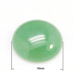 Авантюрин Кабошоны из камня, полукруглые / купольные, зеленый авантюрин, 16x5 мм