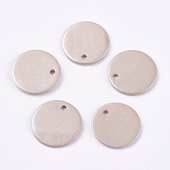 Античный Белый Подвески из пресноводных оболочек, окрашеные, плоско-круглые, старинный белый, 15x2 мм, отверстие : 1~1.5 мм