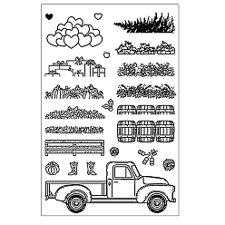 Car Clear Silicone Stamps, for DIY Scrapbooking, Photo Album Decorative, Cards Making, Stamp Sheets, Christmas Themed Pattern, 16x11cm