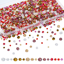 (52) Непрозрачная лаванда 1170шт 3 стили непрозрачные однотонные стеклянные бусины нити, рондель, граненые, разноцветные, 4~8x3~6 мм, отверстие : 0.4~1 мм