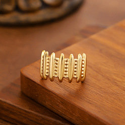 Stick 304 открытые кольца-манжеты из нержавеющей стали для женщин, золотые, придерживаться, внутренний диаметр: 15~20 мм