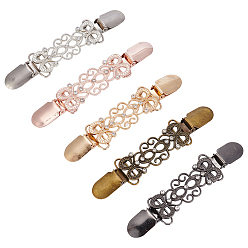 (52) Непрозрачная лаванда 5 шт. 5 цветов, зажимы для кардигана из цинкового сплава с кристаллами и стразами, зажимы воротника свитера, цветок, разноцветные, 126~130 мм, 1 шт / цвет