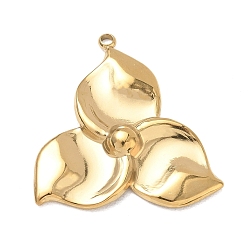 Flower 304 Stainless Steel Pendants, Ion Plating(IP), Real 18K Gold Plated, Flower Charms, 30x29x4mm, Hole: 1.8mm
