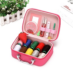 Crimson Plastics Sewing & Knitting Tools Kits, Pins & Scissors & Sewing Threads & Crochet Hooks & Theader & Thimble & Ruler, Crimson, 200x150x80mm