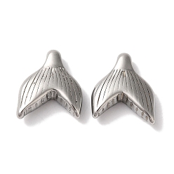 Нержавеющая Сталь Цвет Не тускнеет 304 бусины из нержавеющей стали, рыбий хвост, цвет нержавеющей стали, 15x13x5 мм, отверстие : 1.6 мм