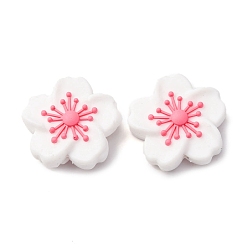 Белый Силиконовые бусины, цветок, фокусные бусы, белые, 28x28.5x9.5 мм, отверстие : 2 мм