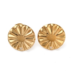Золотой 304 Выводы серьги из нержавеющей стали шпилька, плоский круглый с отверстием, золотые, 17 мм, отверстие : 1.8 мм, штифты : 0.8 мм