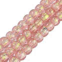 Светло-Коралловый Нити из фольги в технике лэмпворк, рондель, свет коралловый, 10.5x8.5 мм, отверстие : 1 мм, около 40 шт / нитка, 12.99'' (33 см)