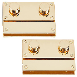 Золотой Застежки для кошелька с поворотным замком из цинкового сплава, аксессуары для кошелька diy bag, прямоугольные, золотые, 41x28x28 мм