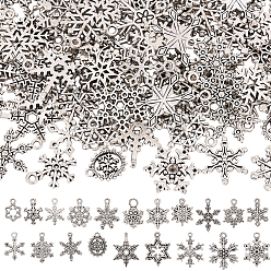 Античное Серебро 100 шт. Подвески из сплава в тибетском стиле, сыновья хлопья, античное серебро, 15~29x11.5~22x1.5~2 мм, отверстие : 1.5~4 мм