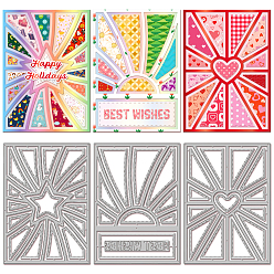 Нержавеющая Сталь Цвет Трафареты для трафаретов из углеродистой стали, для diy scrapbooking, Фотоальбом, декоративная бумага для тиснения, цвет нержавеющей стали, 142x102x0.8 мм, 3 шт / комплект