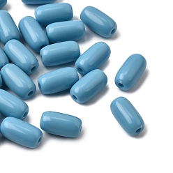 Темно-Голубой Непрозрачные акриловые бусины, колонка, глубокое синее небо, 14x7 мм, отверстие : 2 мм