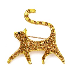 Подсолнух Штыри отворотом сплава горного хрусталя для одежды рюкзака, форма кошки, золотые, подсолнечник, 42x41.5 мм