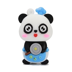 Темно-Голубой Пластиковые подвески из пвх, шеф-повар панда, глубокое синее небо, 46.5x28.5x22.5 мм