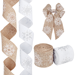 (52) Непрозрачная лаванда 2 рулоны 2 цвета полиэфирной ленты, снежинка шаблон, аксессуары для одежды, разноцветные, 2-5/8 дюйм (67 мм), около 10.00 ярдов (9.14 м) / комплект