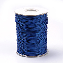 Королевский синий Плетеные корейские вощеные полиэфирные шнуры, королевский синий, 3 мм, около 43.74 ярдов (40 м) / рулон