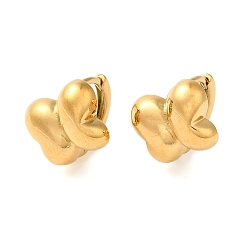 Bowknot Настоящие 18позолоченные 304серьги-кольца из нержавеющей стали, геометрия, бантом, 13.5x14 мм