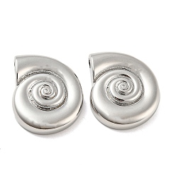 Платина Стойки обшивки латунные подвески, без кадмия, без никеля и без свинца, форма спиральной оболочки, платина, 25x21x6 мм, отверстие : 3 мм