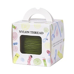 Темно-оливково-зеленый Нейлоновая нить с одной нейлоновой нити внутри, сильнее, чем nwir-r006- серии, темно-оливковый зеленый, 1.5 мм, около 120.29 ярдов (110 м) / рулон