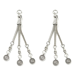 Античное Серебро Большие подвески с кисточками из сплава в тибетском стиле, античное серебро, 78x2 мм, отверстие : 5 мм, Кулон : 11x8x1 мм