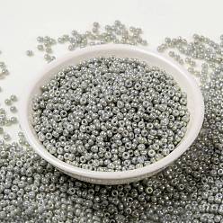 (RR1866) Непрозрачный Серый Блеск Миюки круглые бусины рокайль, японский бисер, 8/0, (rr 1866) непрозрачный серый блеск, 8/0, 3 мм, отверстие : 1 мм, Около 2111~2277 шт / 50 г