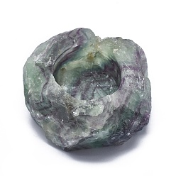 Fluorite Natural Fluorite Candle Holder, Home Decoration, Column, 72~85x69~75x45~65mm, Inner Diameter: 43mm