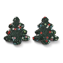 Изумруд Елка полимерная глина стразы бусины, фокусные бусины для ручек с бусинами изготовление бижутерии брелок, изумруд, 30.5x27.5x8 мм, отверстие : 2 мм