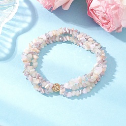 Снежный Electroplate стеклянные бусы браслеты простирания, составные браслеты для женщин, треугольные, с латунным, реальный 18 k позолоченный, снег, внутренний диаметр: 2-1/4 дюйм (5.7 см)