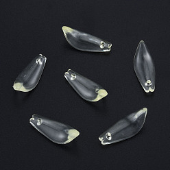 Light Goldenrod Yellow Transparent Acrylic Pendants, Leaf, Light Goldenrod Yellow, 21.5x8.5x3.5mm, Hole: 1.5mm, about 1550pcs/500g