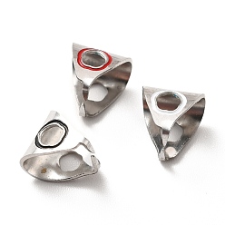 Mixed Color 304 Stainless Steel Snap on Bails, with Enamel, Triangle, Stainless Steel Color, Mixed Color, 9x8x7mm, Pin: 1mm