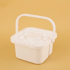 Белый Квадратные пластиковые ведра, ванна с кистью, очиститель малярных кистей, многофункциональная емкость для акварельных красок, мойка кисти для рисования, белые, 18x18x9.5 см