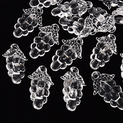 Прозрачный Осенняя тема прозрачные акриловые бусины, винограды, прозрачные, 46x27x16.5 мм, отверстие : 3.5 мм, Около 101 шт / 500 г