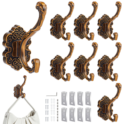 Antique Bronze 8Bags Aluminum Drawer Pull Handles, Cabinet Handles, Doorknob Accessories, with Iron Screw, Antique Bronze, 127x54x90mm