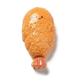 Креветка Непрозрачная смола декодирует кабошоны, имитация еды, креветка, 28x14x8 мм