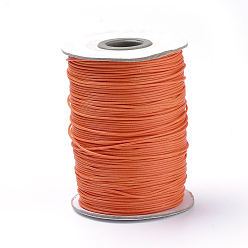 Коралловый Плетеные корейские вощеные полиэфирные шнуры, коралл, 3 мм, около 43.74 ярдов (40 м) / рулон