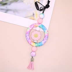 Flower Silicone Beads Big Pendants, Flower, 19.29x2.56 inch(49x6.5cm)